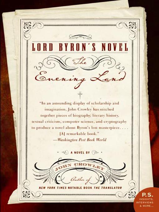 Title details for Lord Byron's Novel by John Crowley - Available